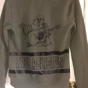 True Religion Buddha green zip up